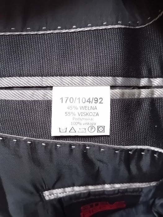 Garnitur marynarka i spodnie 170 cm czarny męski