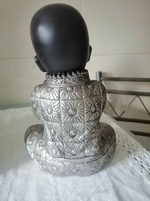 Budas decorativos preto e patiado+Base rotativa para TV ou computador,