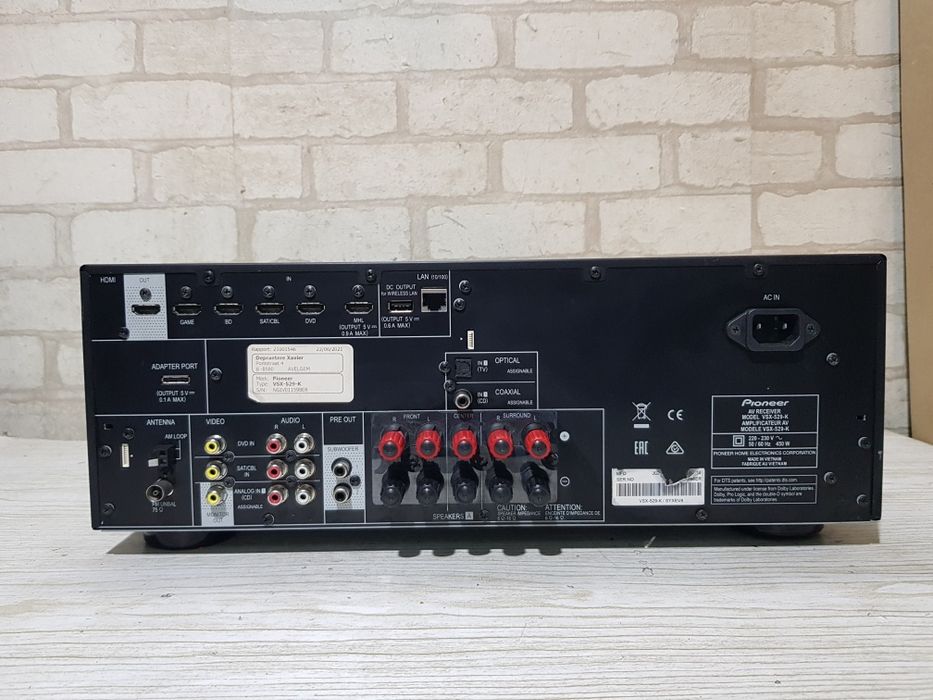 Пульт!5.2 AV-ресивер Pioneer VSX-529,HDMI,USB,AirPlay,Spotify,5*130 Вт