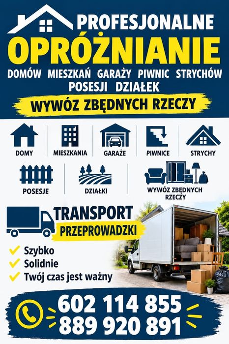 Opróżnianie Sprzątanie Mieszkań Domów Biur Piwnic Działek