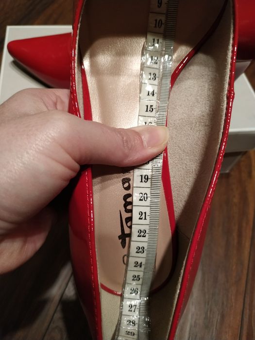 Tamaris szpilki czerwone 40 lakierowane