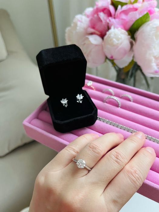 Новий набір американських прикрас із лабораторними діамантами 1 карат