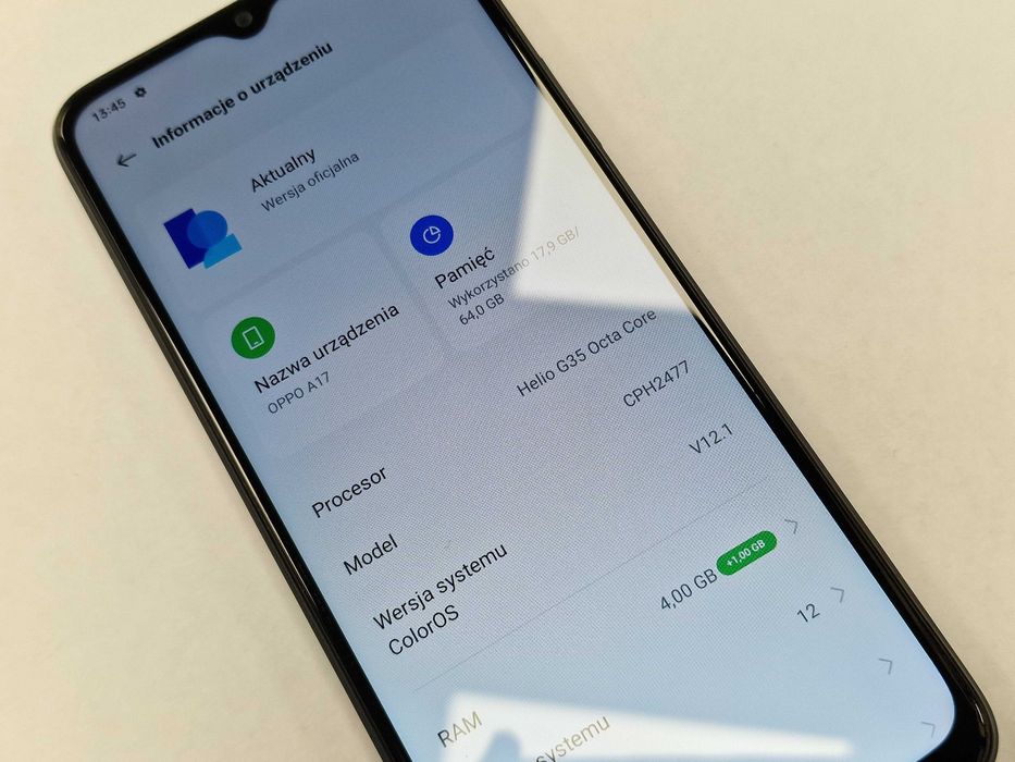 OPPO A17 4GB/ 64GB/ Midnight Black/ Grade A-/+Ładowarka/ Gwarancja