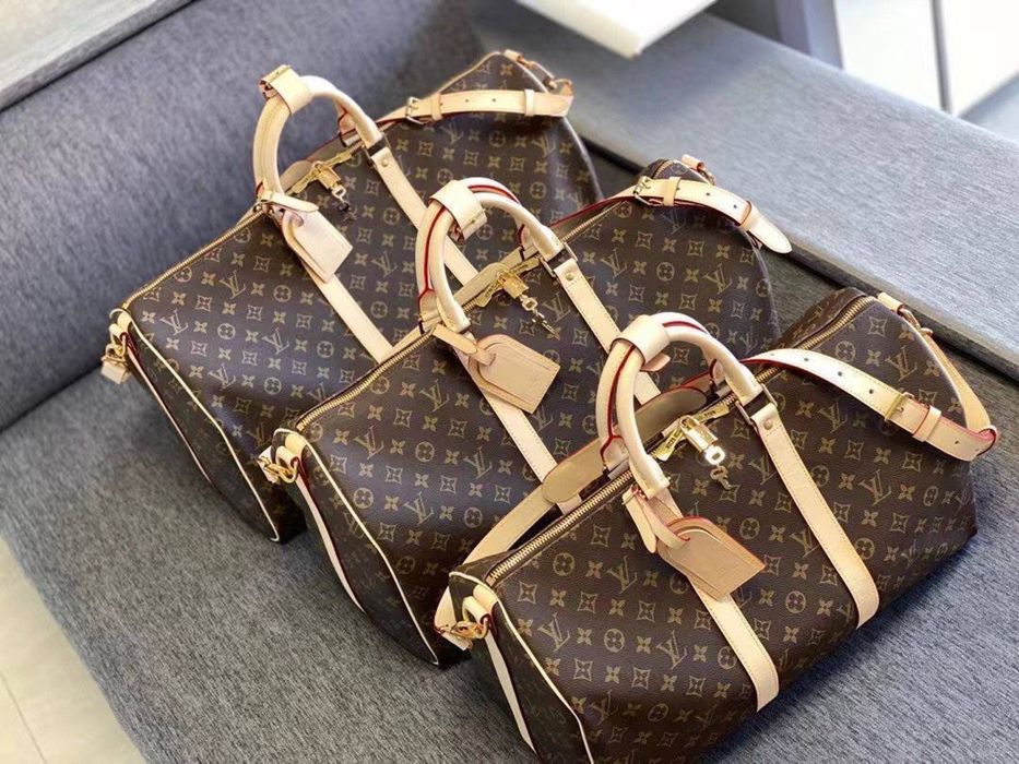 Сумка дорожня Лу Вітон шкіряна 45, 50, 55 см в наявності