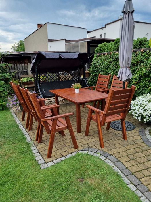 Meble ogrodowe drewniane, tarasowe nieskładane typ L