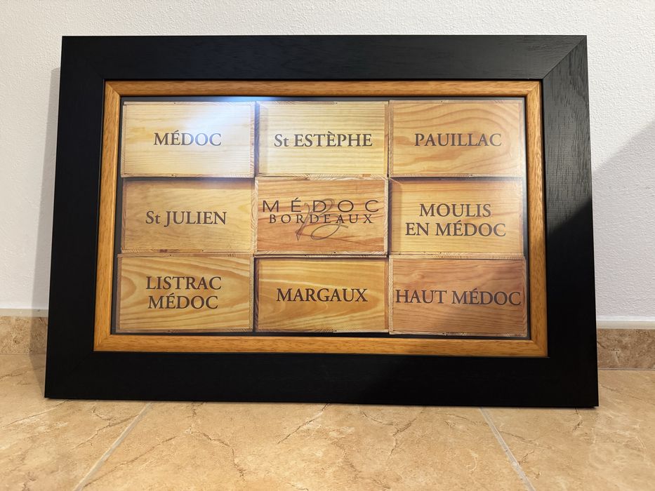 Quadro das sub-regiões viniculas de Bordeaux