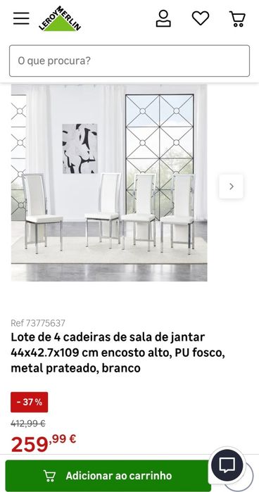 4 cadeiras de sala de jantar