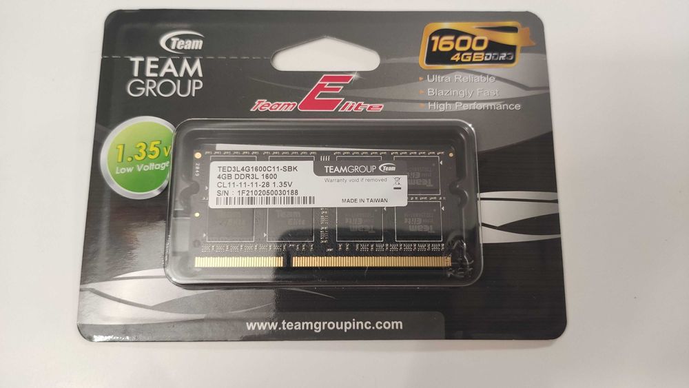 Оперативная память SODIMM DDR3 4GB 1600 Team (TED3L4G1600C11-SBK)