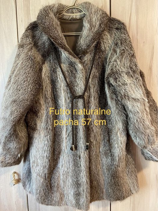 C&A Szare futro naturalne nutria 42/ 44 damskie  rozm Vintage damskie