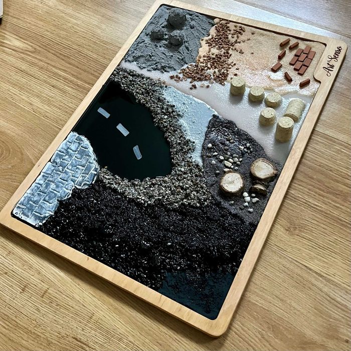 Plac budowy Panel sensoryczny Makieta Montessori zabawa duży