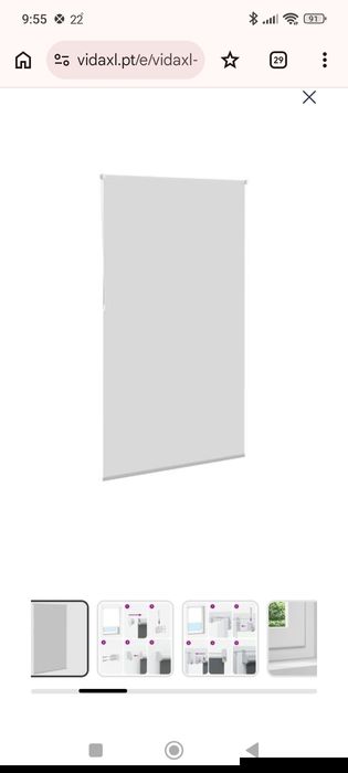 Estore de enrolar 135x210 cm Cinzento Claro Prateado