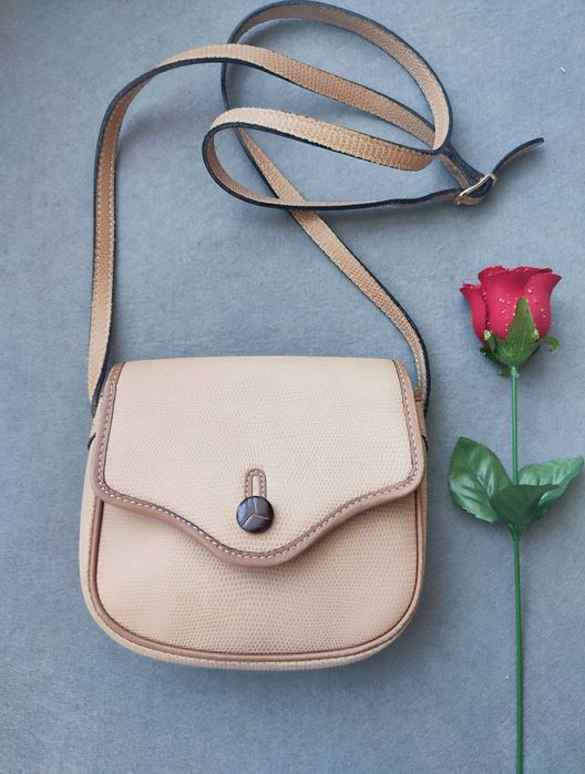 Фирменная кожаная сумка кроссбоди Didier Lamarthe of Paris, Франция