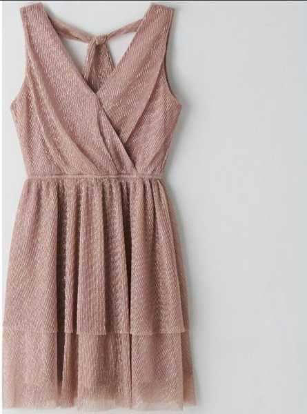 Sukienka Cropp śliczna brudny róż  (xs) 34