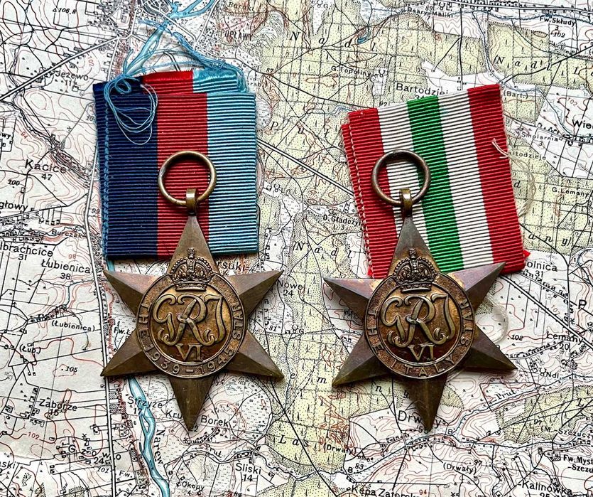 II Korpus Polski - wstążka do Krzyża Monte Cassino  - IDEALNA