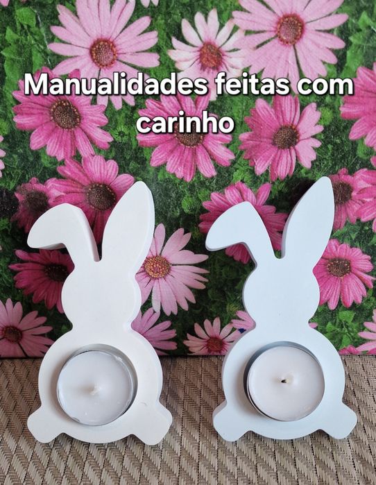 Porta velas  coelho perfumado