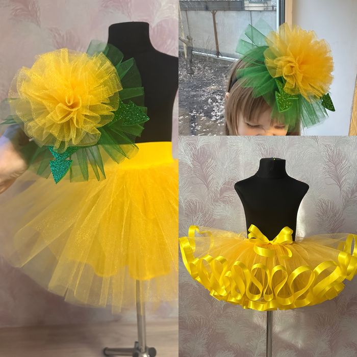 Костюм бджілки сонця кульбаби  жовта фатинова спідниця індивід. пошив