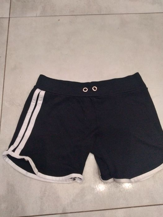 Świetne spodenki prążek rozm S/XL Pas 70/110cm