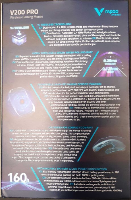 Игровая мышь Rapoo V200 Pro 26000dpi