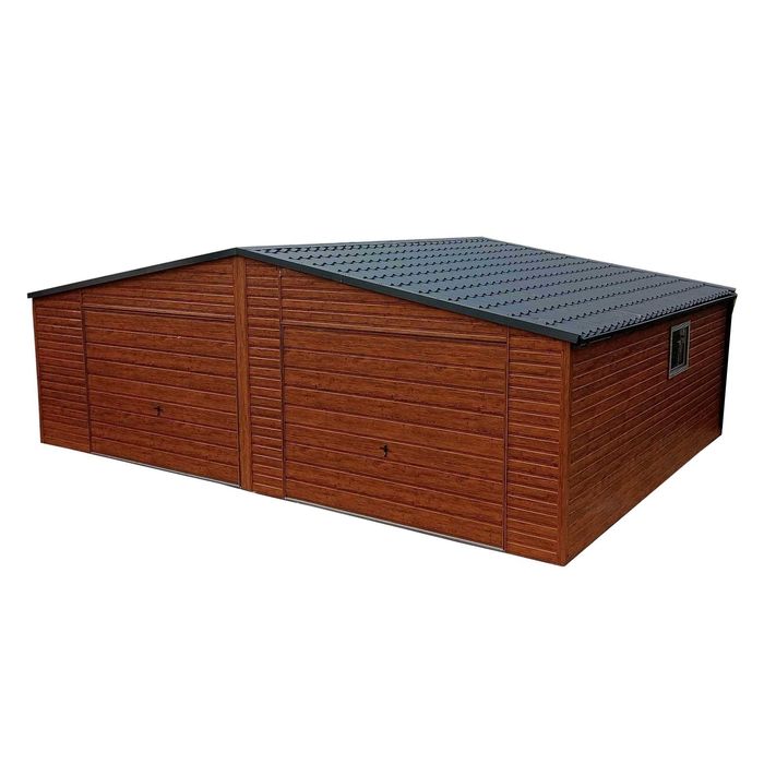 Garaż blaszany 7x5 dwustanowiskowy z blachodachówką  Montaż gratis