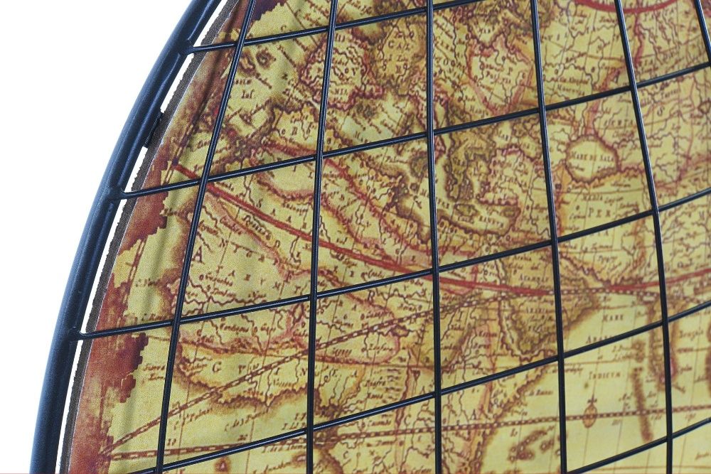 Quadro de Meta Mapa Mundo Globo Vintage - 50x50cm By Arcoazul