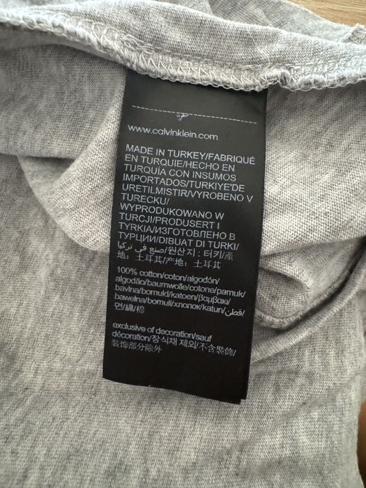 Koszulka Calvin Klein Jeans XL szara crop krótka tshirt damski
