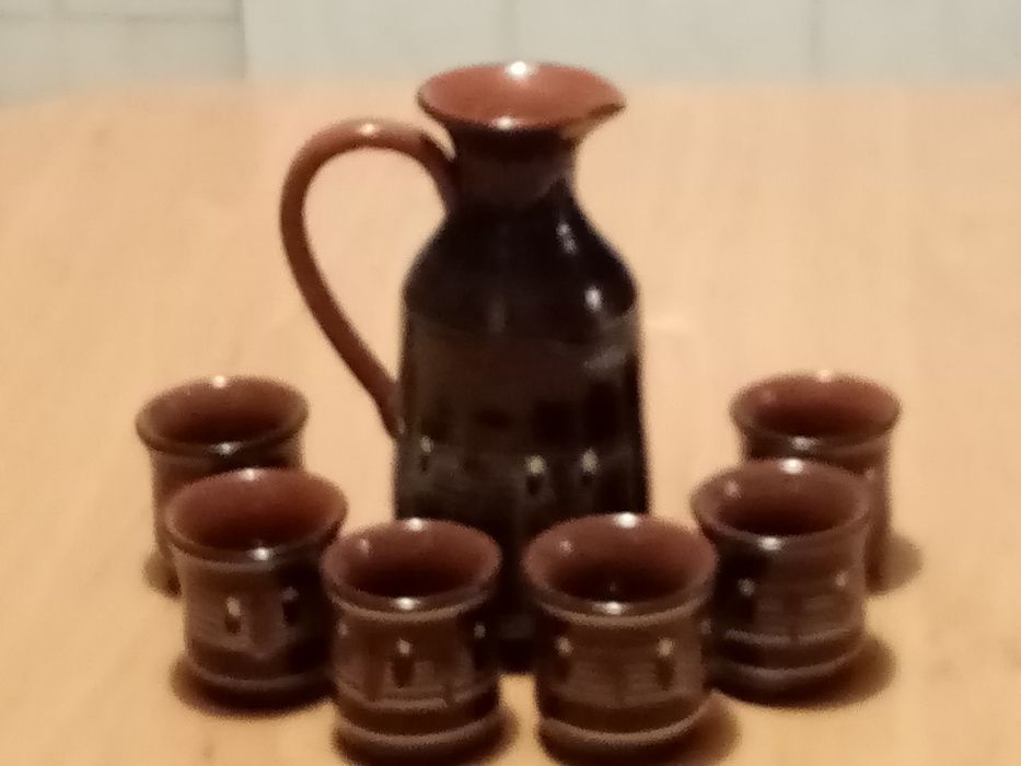 Ceramika karafka + 6 czarek