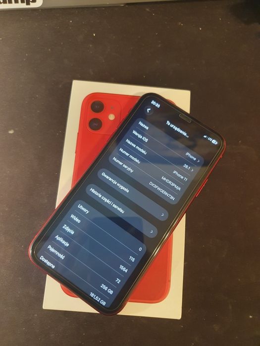 IPhone 11 czerwony 256gb stan idealny pudełko Wrocław Krzyki • OLX.pl