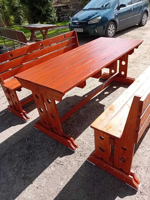 Stół i ławki komplet ogrodowy