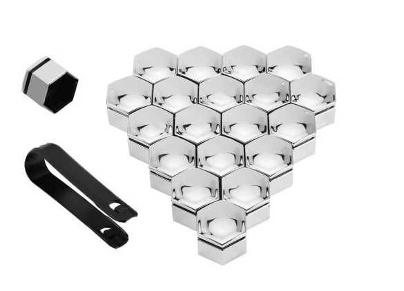 Nasadki nakladki OSŁONKI NA ŚRUBY FELG 17 mm chromowane