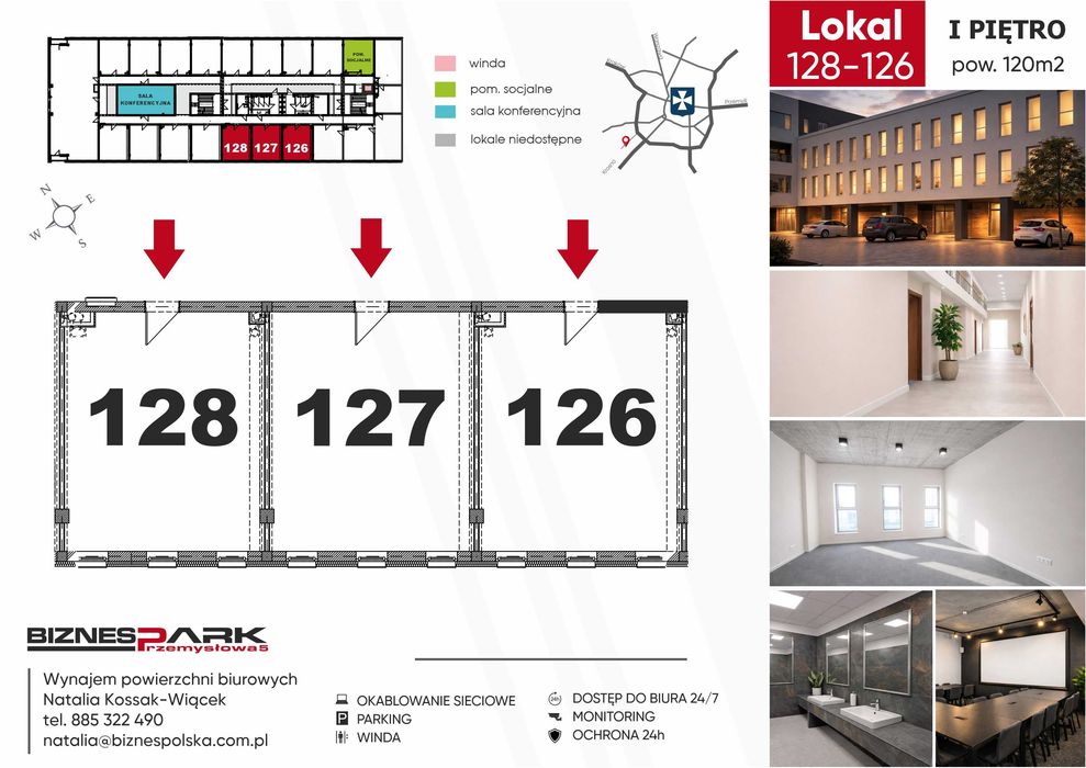 Lokal 120 m2  w nowoczesnym biurowcu w Rzeszowie