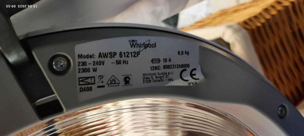 Pralka Whirlpool AWSP 61212P 6kg 6ty zmysł czysta oś do wymiany