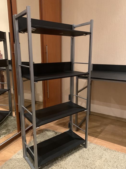 Стол компьютерный письменный полка Лофт черный