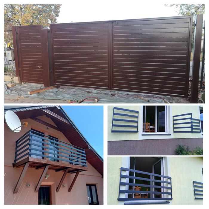 Balustrady, Ogrodzenia, Bramy, Balkony francuskie, Spawanie, Malowanie