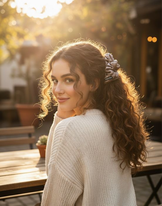 Jedwabne gumki do włosów zestaw prezentowy SilkyBoo scrunchie handmade