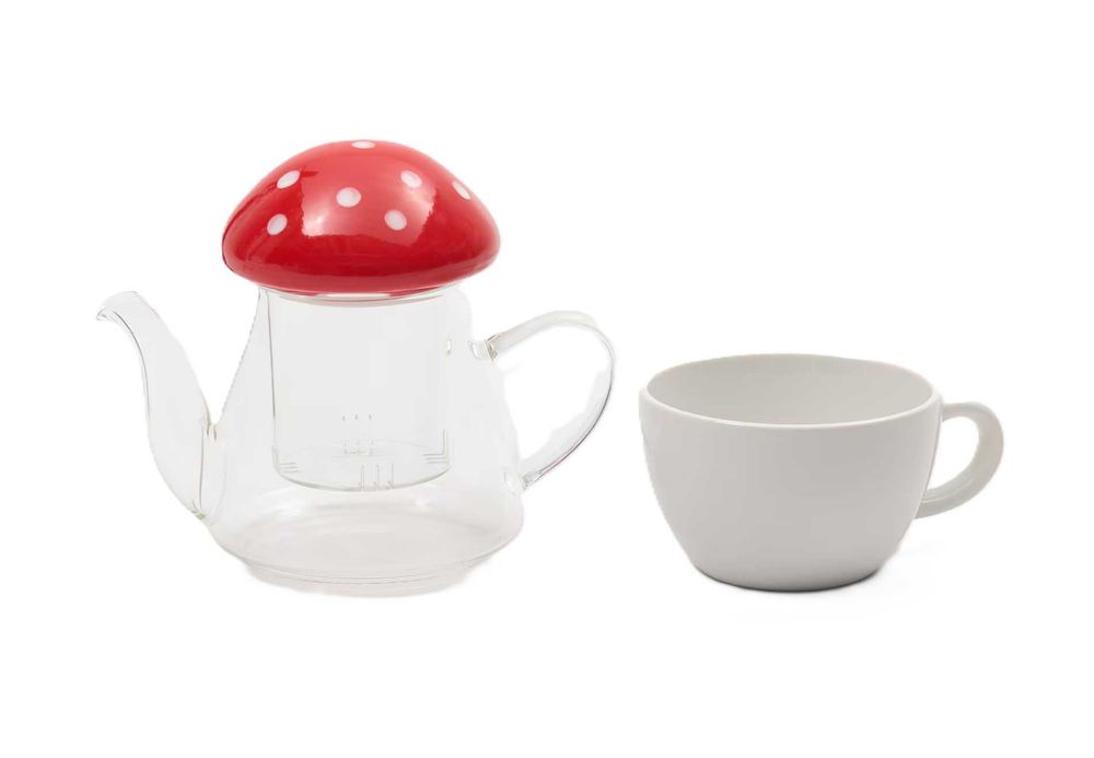 Ceramiczny kubek 300 ml szklany dzbanek muchomorek kolekcja Pepco