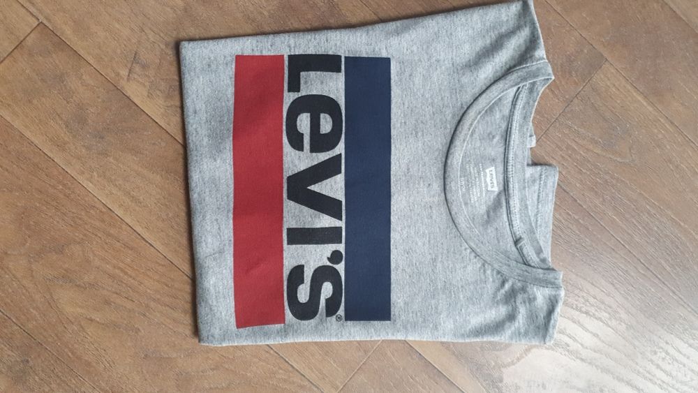 Levis szary T-shirt koszulka z logo rozm. S