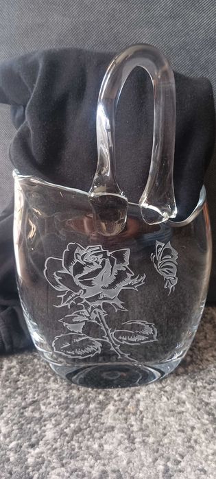 Szklany koszyk 80 urodziny z dedykacją