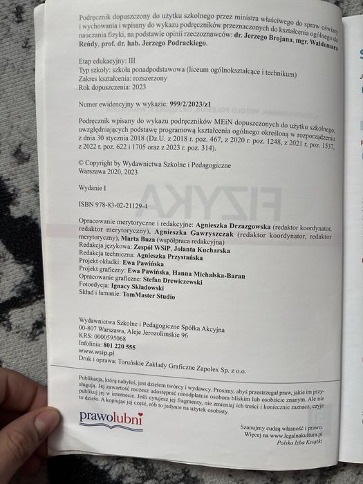 Fizyka kl.2 zak. Podstawowy