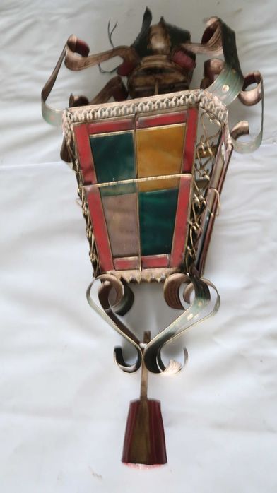 Lanterna de parede em folha chapa Séc. XIX/XX - 81 cm