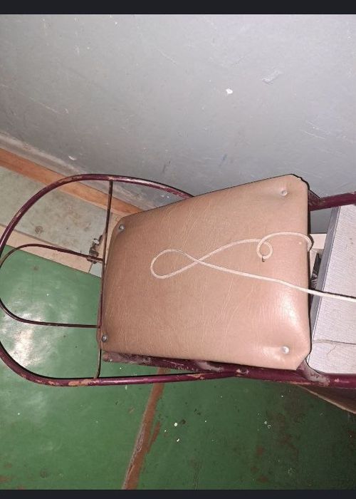 Санки со спинкой и кожоной сидушки