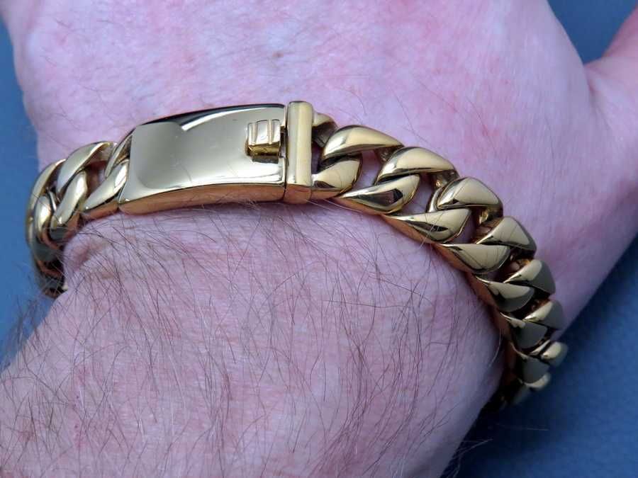ZŁOTA bransoleta męska STAL CHIRURGICZNA 316L PREMIUM Boston Jewellery