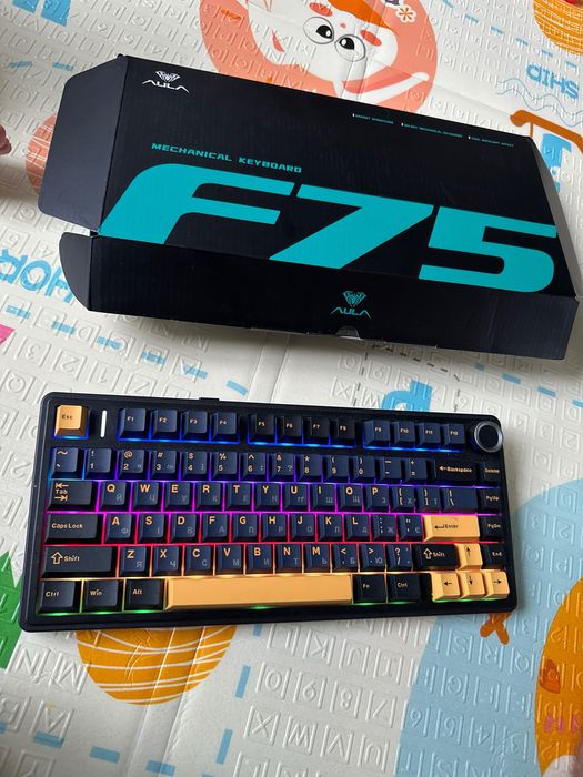 Беспроводная игровая клавиатура F75 + в падарок мышка Hator Pulsar 3