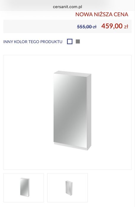 NOWA Szafka wiszaca lazienkowa z lustrem Cersanit Moduo 40