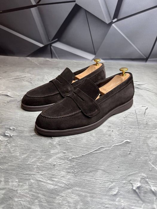 Лоферы ЗАМШЕВЫЕ Мужские Коричневые LORO PIANA Classic! ЛОФЕРИ Замшеві Чоловічі Базові! Туфли Лоферы, Мокасины, Слипоны ЗАМША! Размеры 40-46! ХИТ!