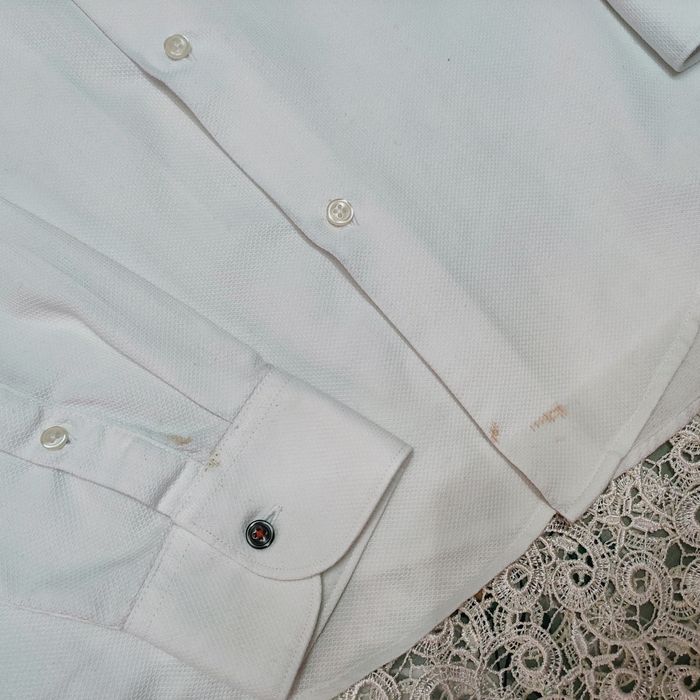 Biała koszula z grubszego materiału Zara M