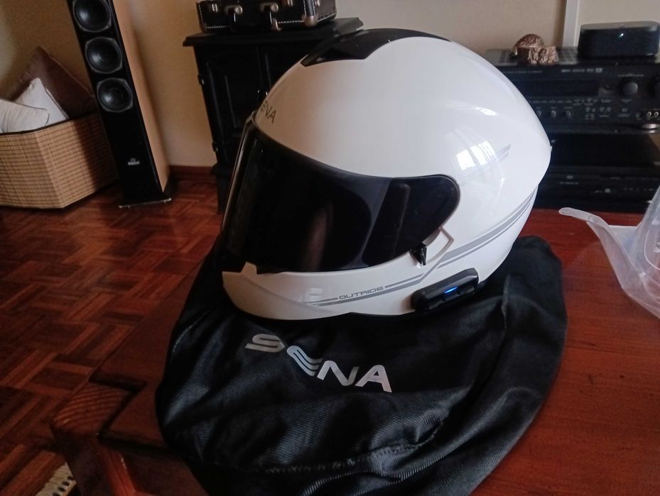 Capacete "Sena" branco com Bluetooth, L