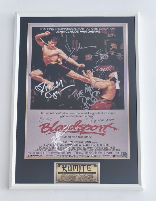 Moldura Filme Bloodsport com Autógrafos (A4)