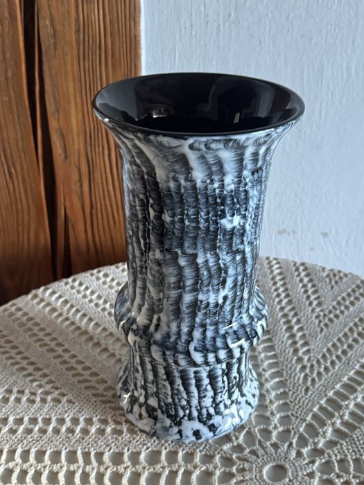 Stary Flakon Wazon ceramiczny Brabancja zaciekowy wzór retro PRL