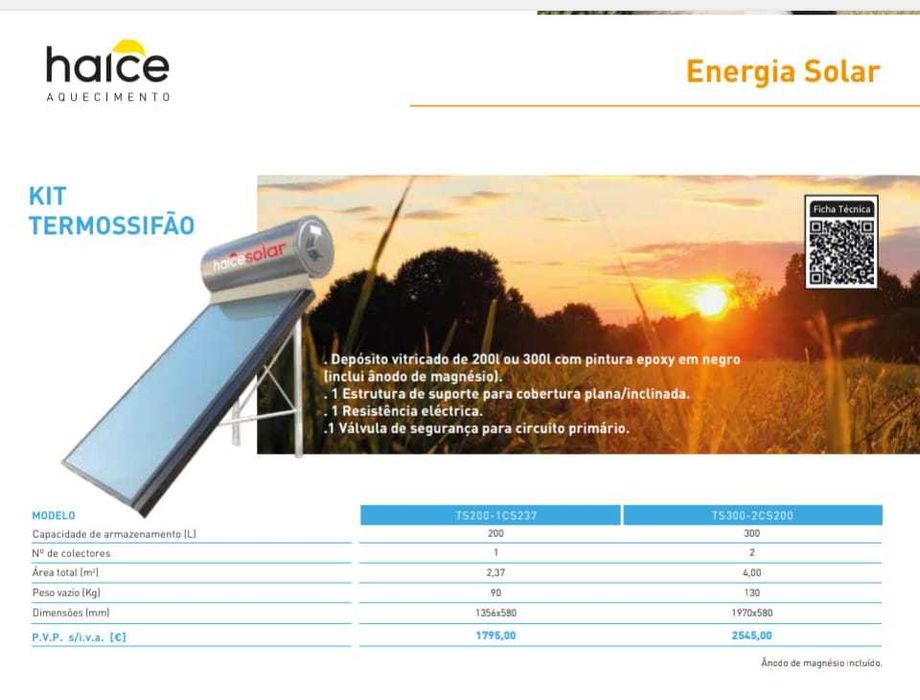 Termossifao solar haice 200L