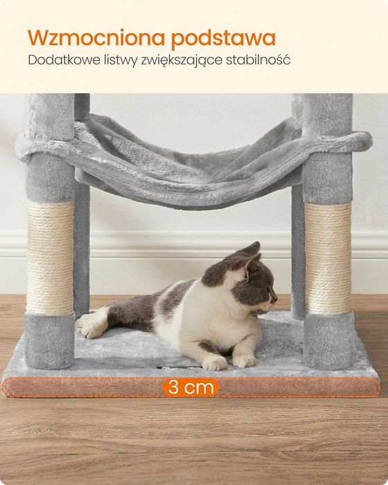 Drapak dla kota wysoki duży XXL, domek budka legowisko dla kota NOWY